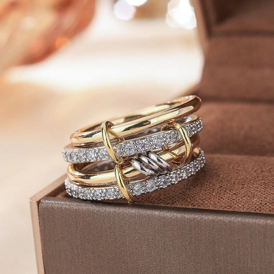Two-Tone Stacking Copper Ring Set
